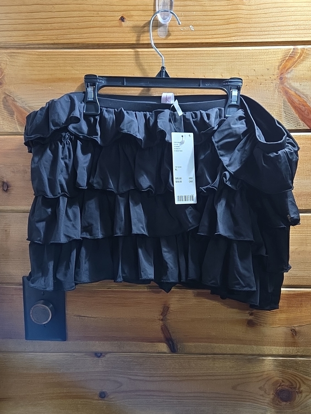 Urban Outfitters Black Tiered Ruffle Mini Skirt With Shorta Nwt XL 0710